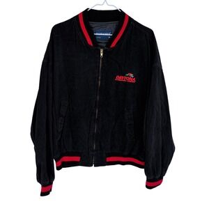 Mens Swingster Daytona International Speedway Bomber Jacket Black Red XL